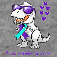 Trex Dinosaur Suicide Prevention Awareness Day Dino Toddler Hoodie thumb 2