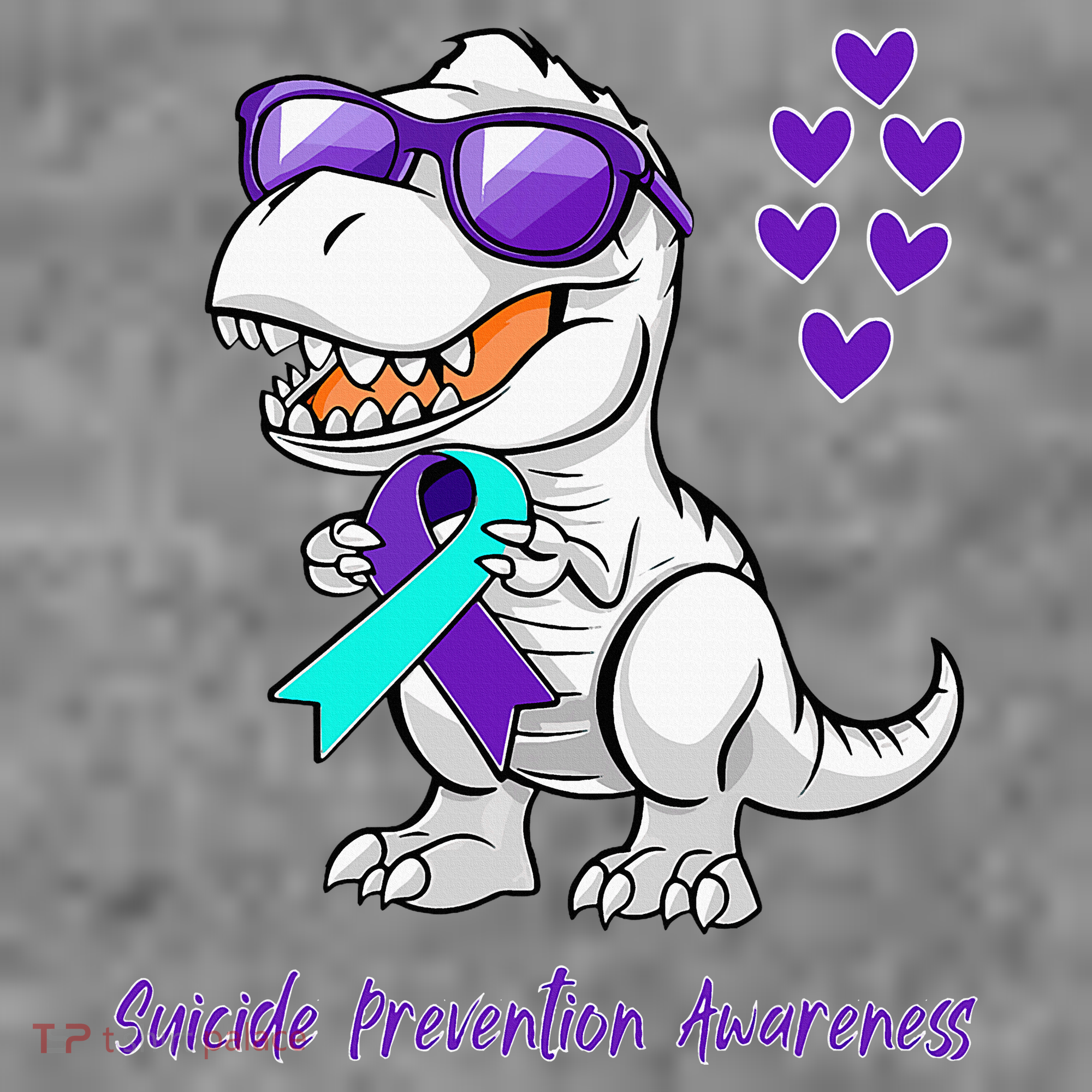Trex Dinosaur Suicide Prevention Awareness Day Dino Toddler Hoodie