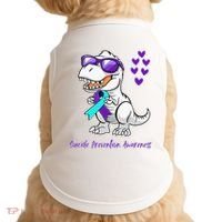 Trex Dinosaur Suicide Prevention Awareness Day Dino Doggie Tank thumb 0
