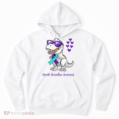 Trex Dinosaur Suicide Prevention Awareness Day Dino Hoodie