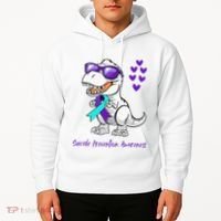 Trex Dinosaur Suicide Prevention Awareness Day Dino Hoodie thumb 2