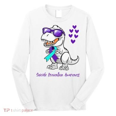 Trex Dinosaur Suicide Prevention Awareness Day Dino Long Sleeve Shirt