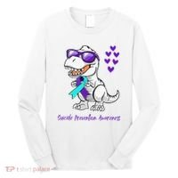 Trex Dinosaur Suicide Prevention Awareness Day Dino Long Sleeve Shirt thumb 0