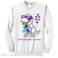 Trex Dinosaur Suicide Prevention Awareness Day Dino Sweatshirt thumb 0