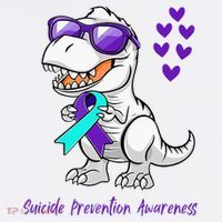 Trex Dinosaur Suicide Prevention Awareness Day Dino Sweatshirt thumb 3