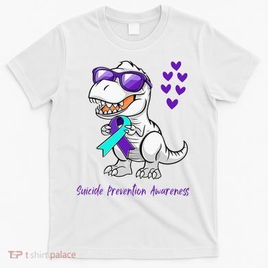 Trex Dinosaur Suicide Prevention Awareness Day Dino T-Shirt