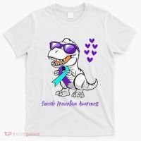 Trex Dinosaur Suicide Prevention Awareness Day Dino T-Shirt thumb 0