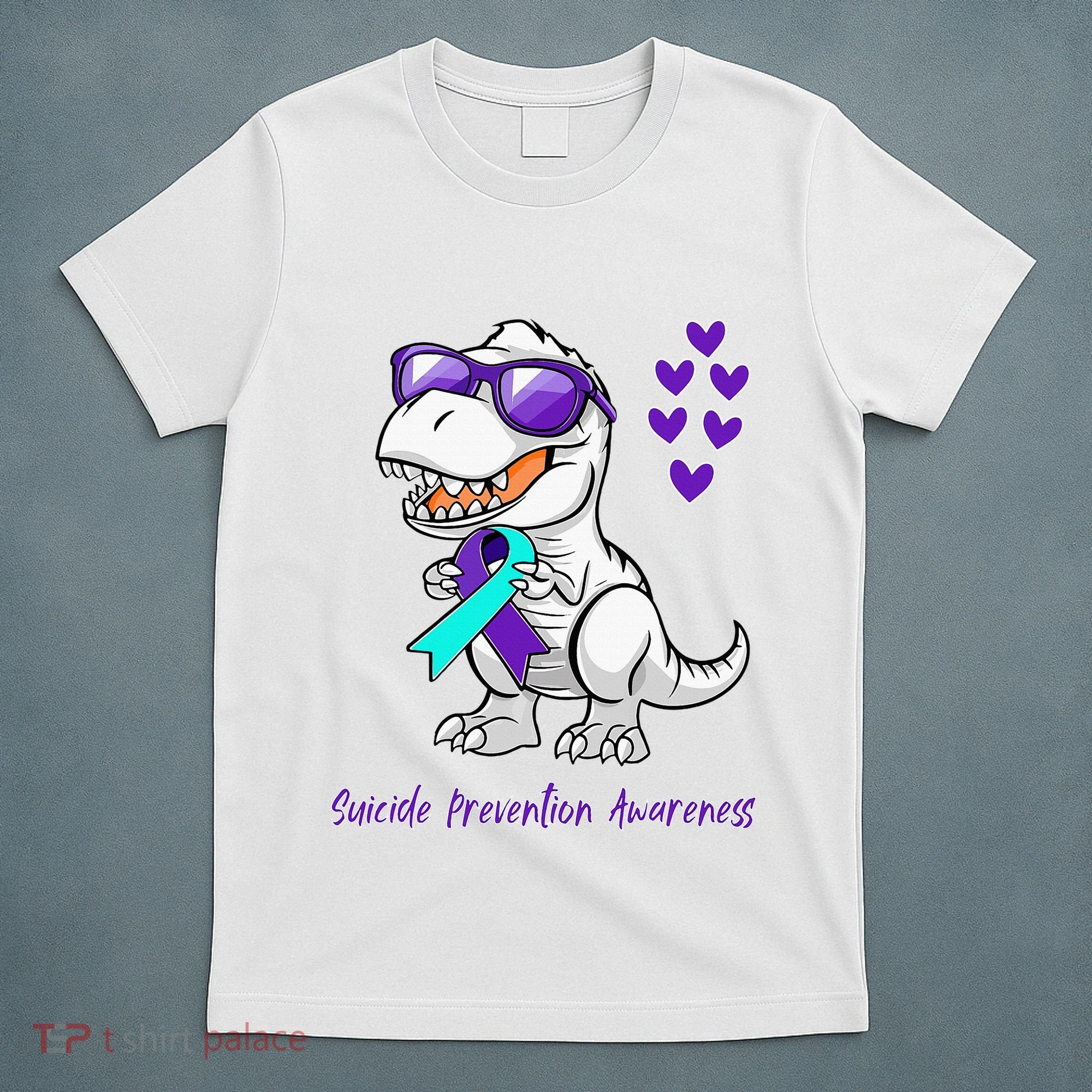 Trex Dinosaur Suicide Prevention Awareness Day Dino T-Shirt