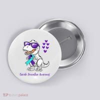 Trex Dinosaur Suicide Prevention Awareness Day Dino Button thumb 0