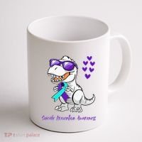 Trex Dinosaur Suicide Prevention Awareness Day Dino Coffee Mug thumb 1