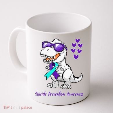 Trex Dinosaur Suicide Prevention Awareness Day Dino Coffee Mug