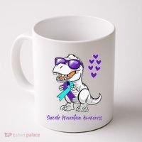 Trex Dinosaur Suicide Prevention Awareness Day Dino Coffee Mug thumb 0