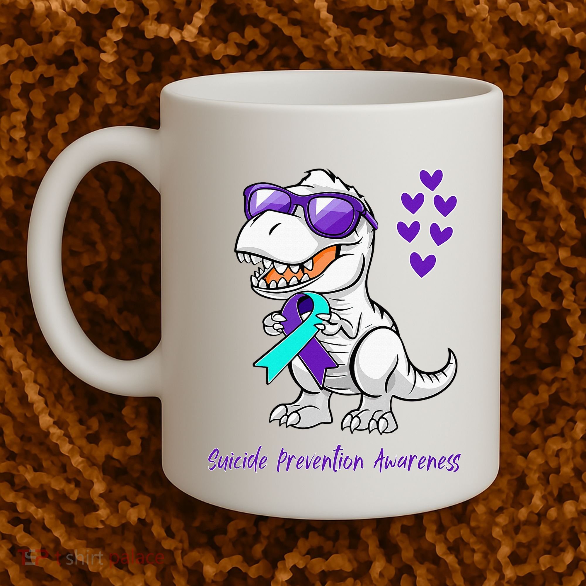 Trex Dinosaur Suicide Prevention Awareness Day Dino Coffee Mug