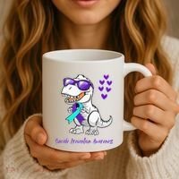 Trex Dinosaur Suicide Prevention Awareness Day Dino Coffee Mug thumb 3