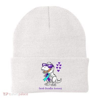 Trex Dinosaur Suicide Prevention Awareness Day Dino Beanie