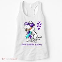 Trex Dinosaur Suicide Prevention Awareness Day Dino Women's Tank Top thumb 0