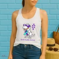 Trex Dinosaur Suicide Prevention Awareness Day Dino Women's Tank Top thumb 2