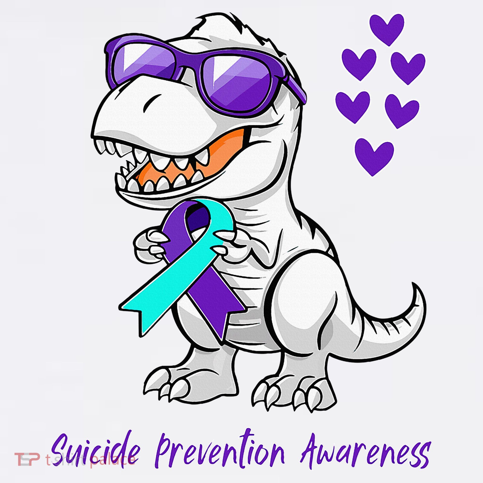 Trex Dinosaur Suicide Prevention Awareness Day Dino Women's Tank Top