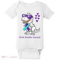 Trex Dinosaur Suicide Prevention Awareness Day Dino Baby Bodysuit thumb 0
