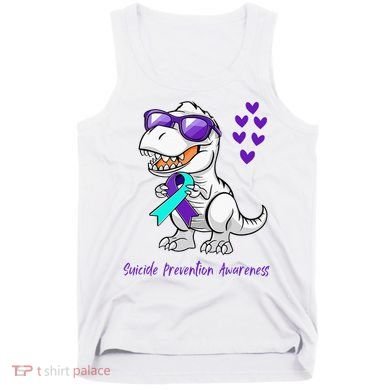 Trex Dinosaur Suicide Prevention Awareness Day Dino Tank Top