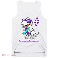 Trex Dinosaur Suicide Prevention Awareness Day Dino Tank Top thumb 0