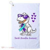 Trex Dinosaur Suicide Prevention Awareness Day Dino Golf Towel thumb 0