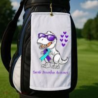 Trex Dinosaur Suicide Prevention Awareness Day Dino Golf Towel thumb 2