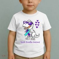 Trex Dinosaur Suicide Prevention Awareness Day Dino Toddler T-Shirt thumb 2