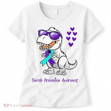Trex Dinosaur Suicide Prevention Awareness Day Dino Women's T-Shirt