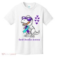 Trex Dinosaur Suicide Prevention Awareness Day Dino Kids T-Shirt thumb 0