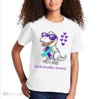 Trex Dinosaur Suicide Prevention Awareness Day Dino Kids T-Shirt thumb 2