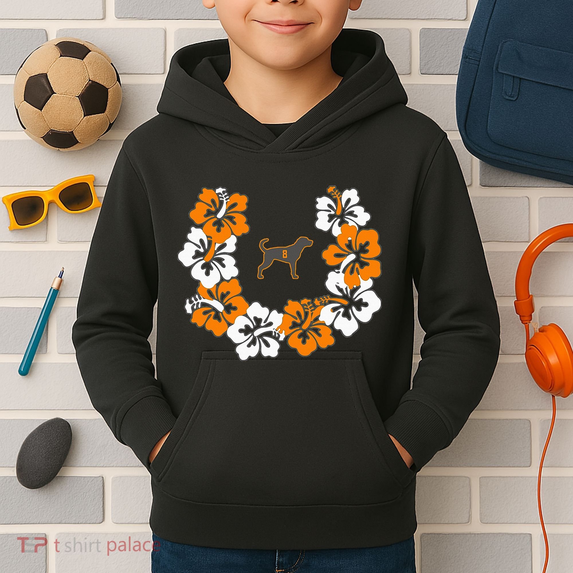 Tennessee Dog Sport Lovers Coonhound Fan Hawaii Lei Kids Hoodie