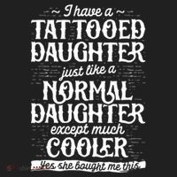 Tattooed Daughter Tattoo Fathers Day Dad Funny Gifts Beanie thumb 2