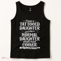 Tattooed Daughter Tattoo Fathers Day Dad Funny Gifts Tank Top thumb 2