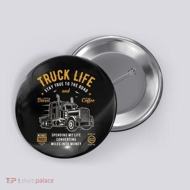 Truck Driver Trucker Button