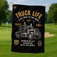 Truck Driver Trucker Golf Towel thumb 1