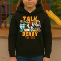 Talk Derby To Me Horse Western Horses Coffee Cups Kids Hoodie thumb 3