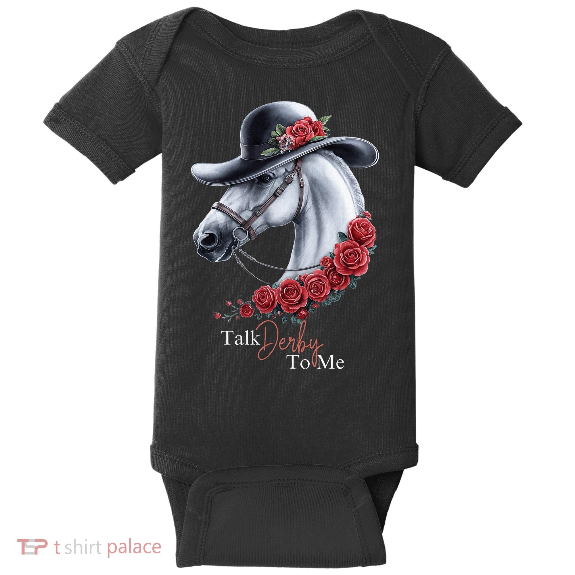 Talk Derby To Me Horse Racing Lover Derby Day Baby Bodysuit