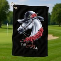 Talk Derby To Me Horse Racing Lover Derby Day Golf Towel thumb 1