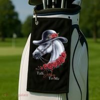 Talk Derby To Me Horse Racing Lover Derby Day Golf Towel thumb 2