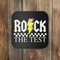 Testing Day Teacher Student Motivational Rock The Test  Coaster thumb 0