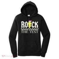 Testing Day Teacher Student Motivational Rock The Test  Women's Hoodie thumb 0