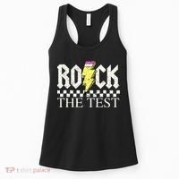 Testing Day Teacher Student Motivational Rock The Test  Women's Tank Top thumb 0