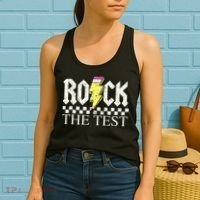 Testing Day Teacher Student Motivational Rock The Test  Women's Tank Top thumb 2
