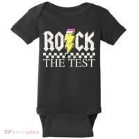 Testing Day Teacher Student Motivational Rock The Test  Baby Bodysuit thumb 0