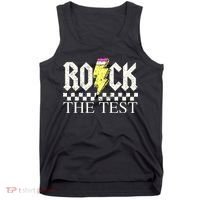 Testing Day Teacher Student Motivational Rock The Test  Tank Top thumb 0
