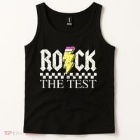 Testing Day Teacher Student Motivational Rock The Test  Tank Top thumb 2