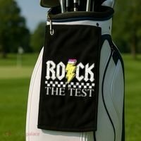 Testing Day Teacher Student Motivational Rock The Test  Golf Towel thumb 2