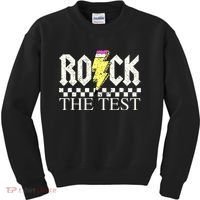 Testing Day Teacher Student Motivational Rock The Test  Kids Sweatshirt thumb 0