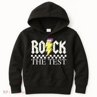 Testing Day Teacher Student Motivational Rock The Test  Kids Hoodie thumb 0